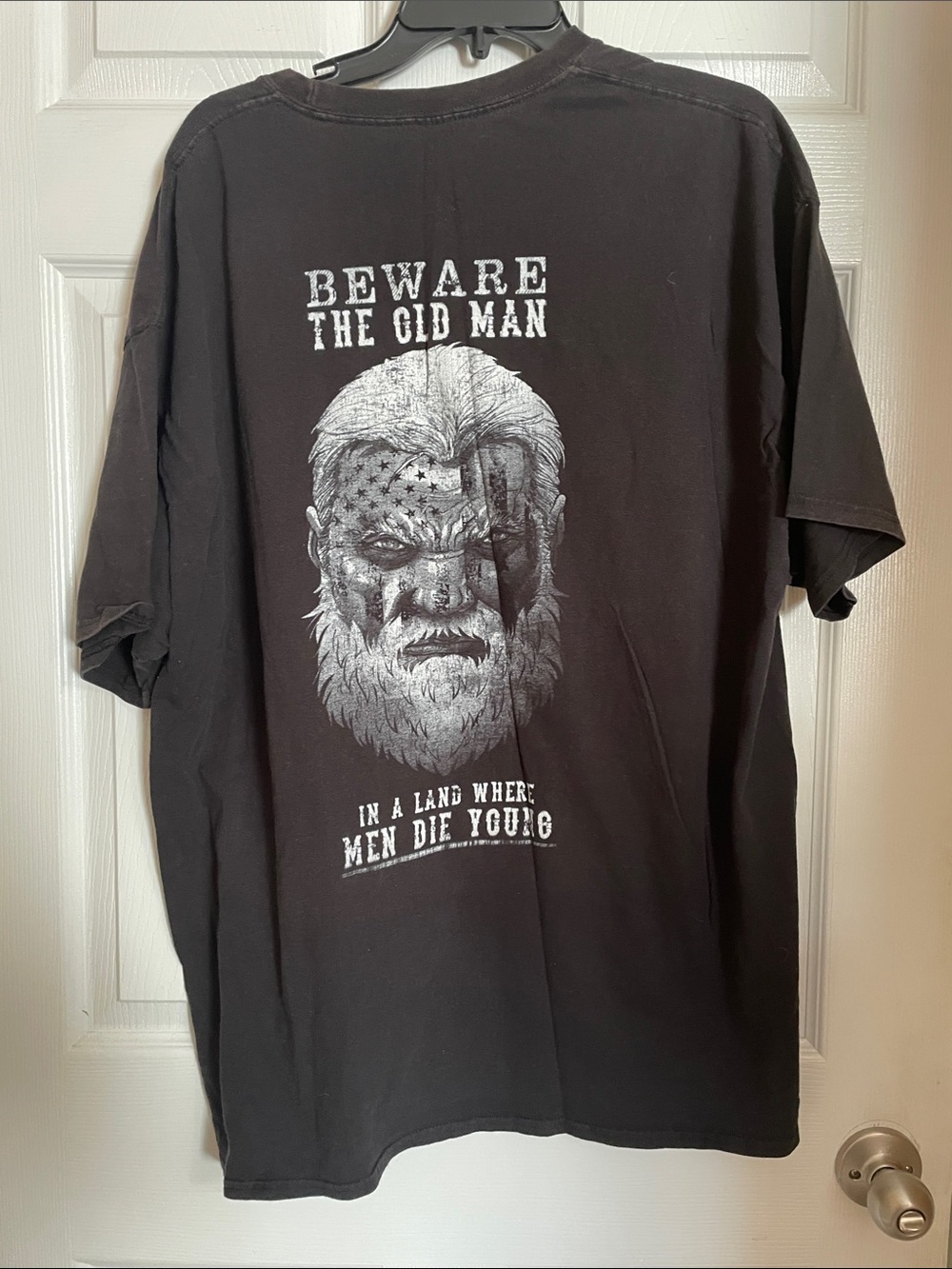 Beware The Old Man Graphic Tee - Black
